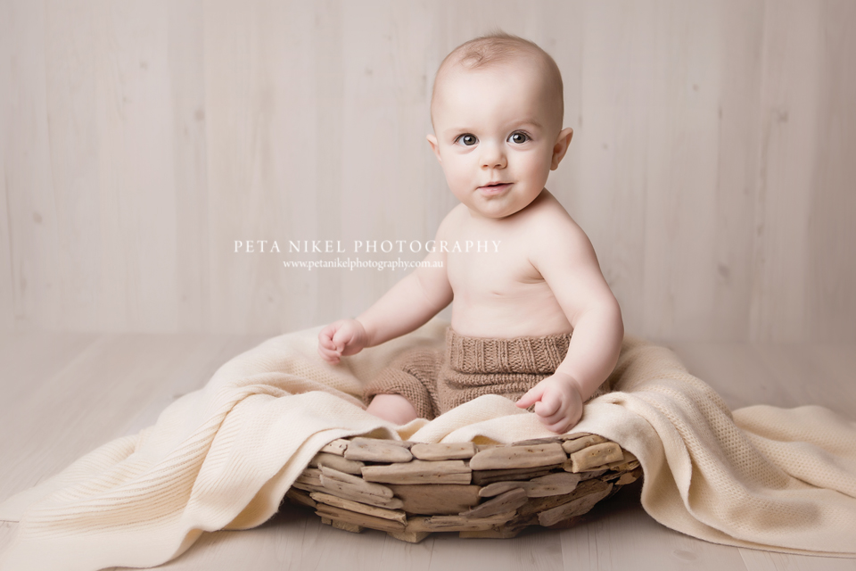 Professional Baby portraits taken in Hobart studio by Peta Nikel