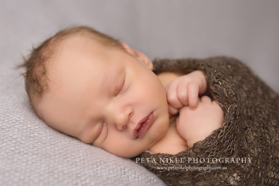 newborn baby portraits taken in studio in Hobart by Peta Nikel