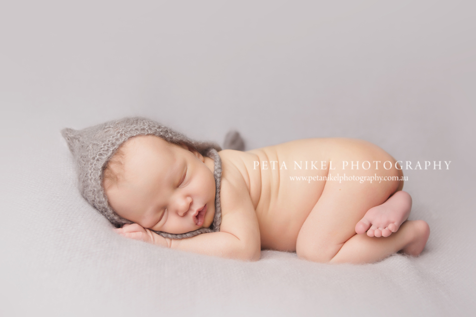 newborn baby portraits taken in studio in Hobart by Peta Nikel